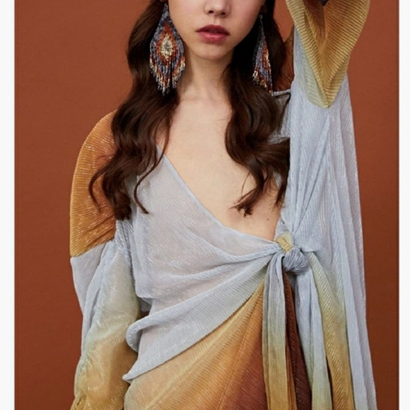 Zara pleated wrap dress - Picture 4 of 11